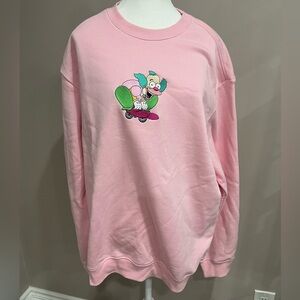 H&M pink sweatshirt size large The Simpsons Krusty the Clown mens womens
